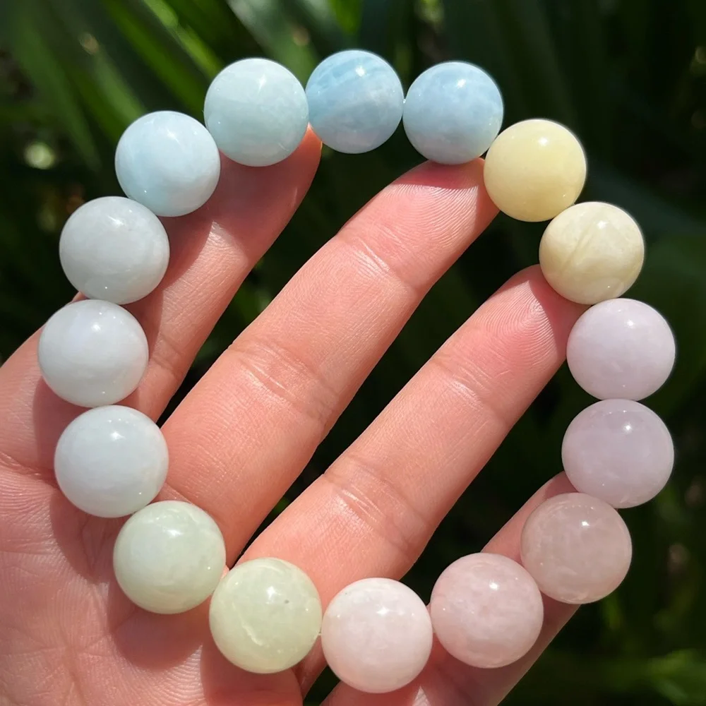 14mm stretchable chunky multicolor morganite‎ bracelet Palo